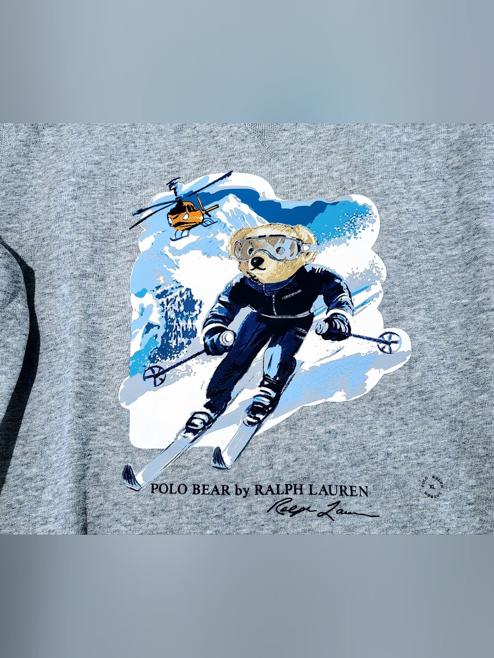 Ralph Lauren Gray Polo Bear Ski Crewneck Sweatshirt Size XL NWT - Picture 2 of 4